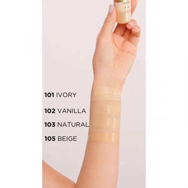 Eveline Cosmetics Satin Matt zmatňujúci make-up s extraktom zo slimáka odtieň 101 Ivory 30 ml