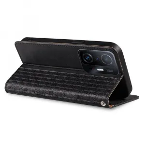 MG Magnet Strap knižkové kožené puzdro na Samsung Galaxy A12 5G, čierne