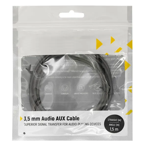 MG Angled audio kábel 3.5mm mini jack M/M 2m, čierny