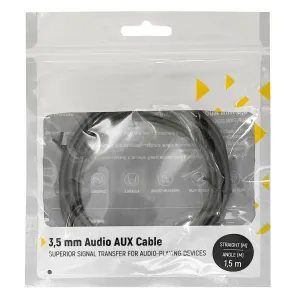 MG Angled audio kábel 3.5mm mini jack M/M 2m, čierny