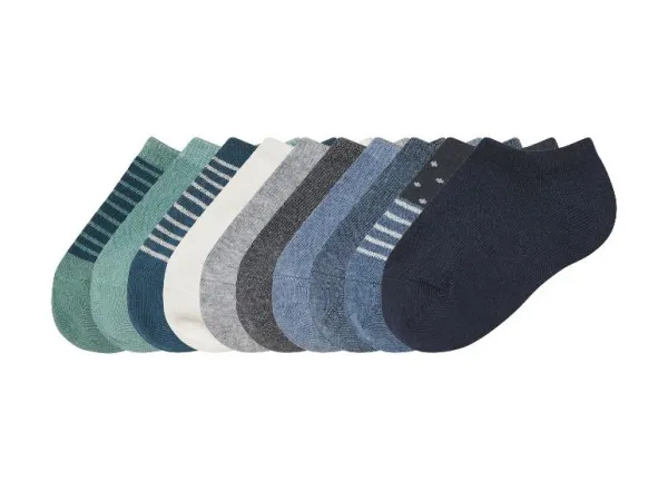 lupilu® Detské členkové ponožky, 10 párov (tyrkysová/modrá/navy, 19/22)