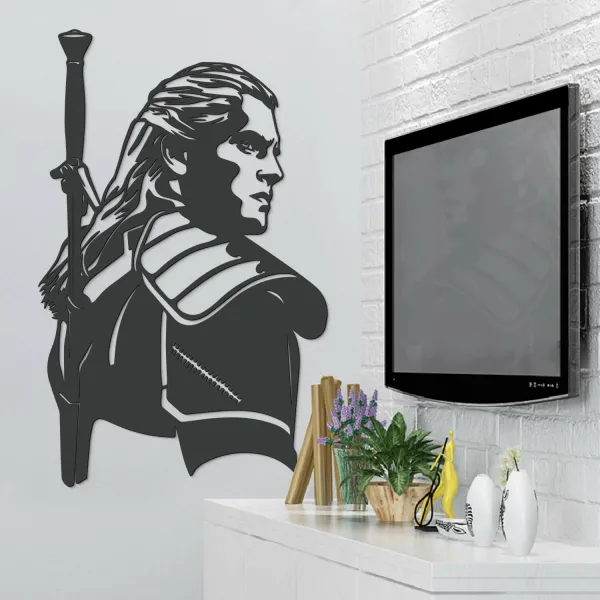 Drevený obraz The Witcher - Geralt z Rivie
