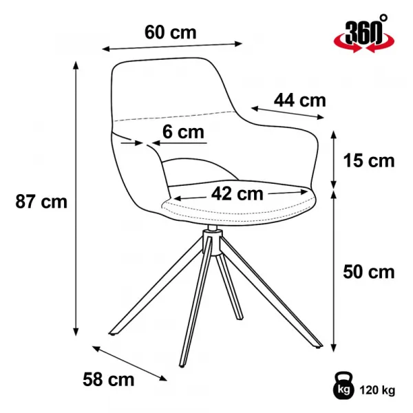 Otočné jedálenské kreslo DCH-D1320 Autronic