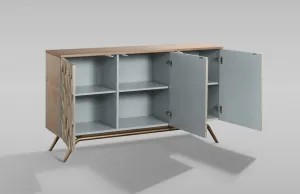 LivinHill Komoda Stilig 150 cm šampaňské zlato/hnědá