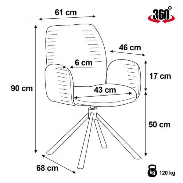 Otočné jedálenské kreslo DCH-D1330 Autronic
