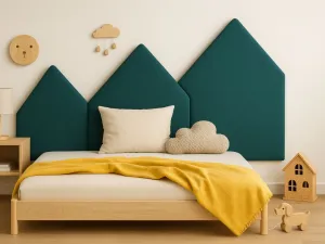 Čalúnený panel na stenu HORY - pravá strana VELVET Zvoľte farbu: Žltá, Zvoľte rozmer: 90x200 cm, Uchytenie na stenu: So samolepiacim suchým zipsom