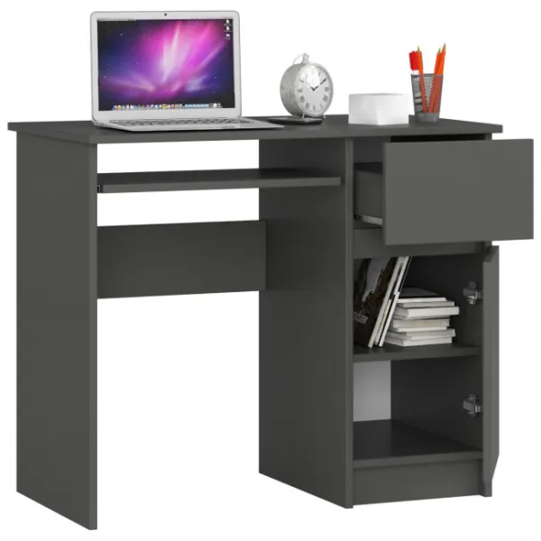 Ak furniture Psací stôl PIKSEL 90 cm grafitově šedý pravý