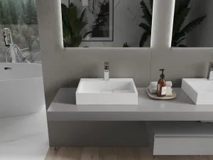 MEXEN - Ava umývadlo na dosku liaty mramor 50 x 38, biela 23015001