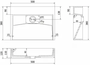 MEXEN - Ava umývadlo na dosku liaty mramor 50 x 38, biela 23015001