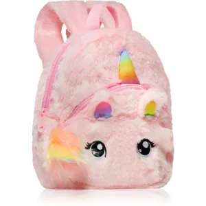 BrushArt KIDS Fluffy unicorn backpack Small detský batoh Pink (20 x 23 cm) 1 ks