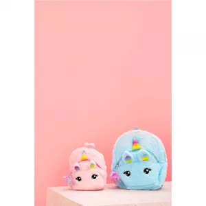 BrushArt KIDS Fluffy unicorn backpack Small detský batoh Pink (20 x 23 cm) 1 ks
