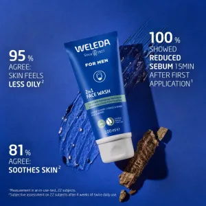 Weleda For Men 2v1 čistiaci gél na tvár a fúzy 100 ml