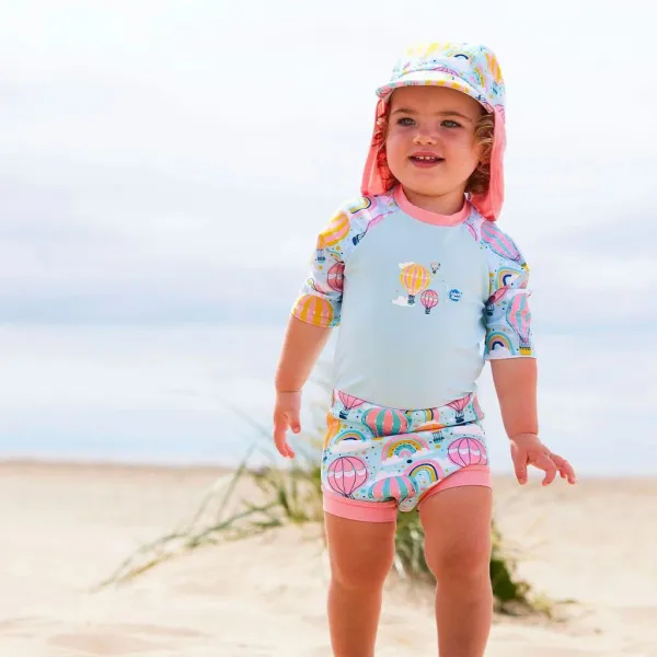 Plavky Happy Nappy UV oblečko 3/4 rukáv Up & Away XL (12 – 24 mes.)