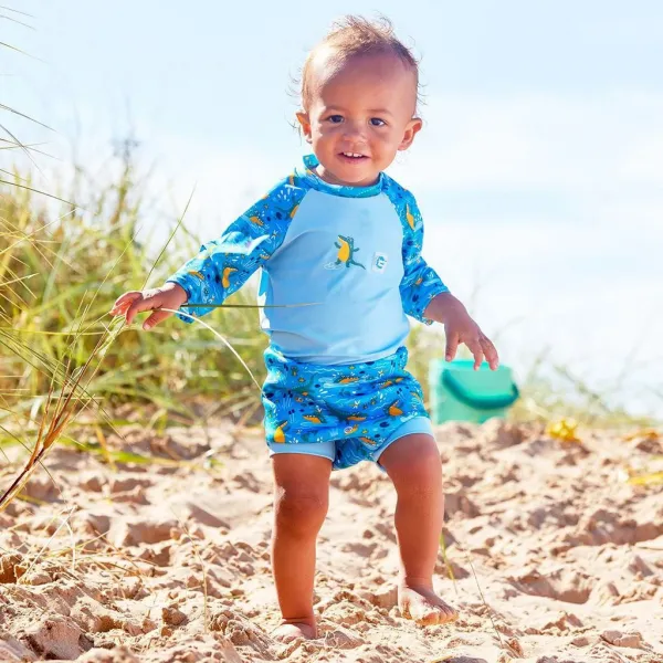 Plavky Happy Nappy UV oblečko 3/4 rukáv Krokodíly L (6 – 14 mes.)