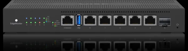 Ubiquiti UBNT EdgeMAX EdgeRouter 6 PoE [1GHz štvorjadrový CPU, 1GB RAM, PoE, EdgeOS, 5 gigabitových portov + 1xSFP slot, bez ventilátora]