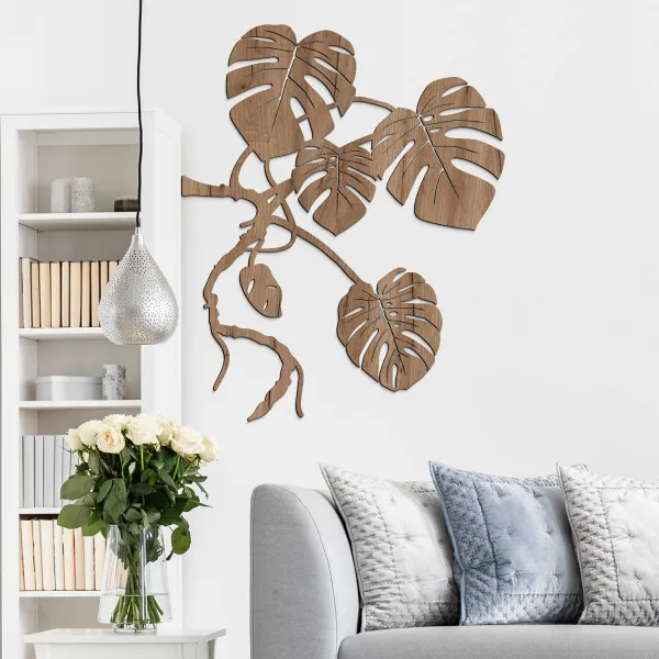 Drevená Monstera na stenu