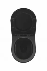 CERSANIT predstenový inštalačný systém s čiernym tlačidlom K97-0574 + WC REA CARLO MINI RIMLESS ČIERNY MAT + SEDADLO K97-526 0574 MM1