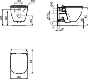 CERSANIT predstenový inštalačný systém s bielym tlačidlom K97-516 + WC Ideal Standard Tesi so sedadlom SoftClose, AquaBlade K97-526 516 TE1