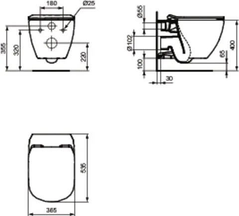 CERSANIT predstenový inštalačný systém s čiernym tlačidlom K97-0574 + WC Ideal Standard Tesi so sedadlom SoftClose, AquaBlade K97-526 0574 TE1