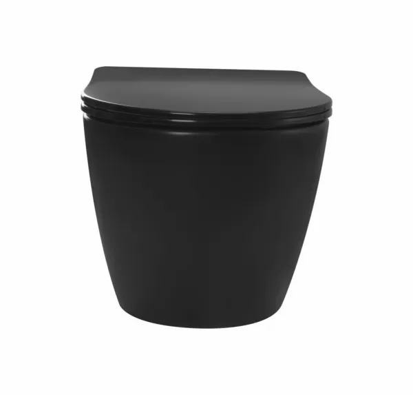 CERSANIT predstenový inštalačný systém s bielym tlačidlom K97-516 + WC REA CARLO MINI RIMLESS ČIERNY MAT + SEDADLO K97-526 516 MM1