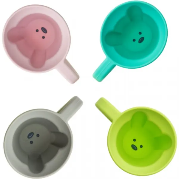 Melii Silicone Bear Mug hrnček Blue & Mint 2x145 ml