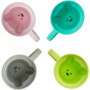Melii Silicone Bear Mug hrnček Blue & Mint 2x145 ml
