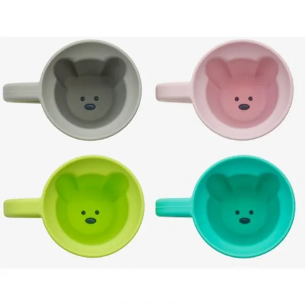 Melii Silicone Bear Mug hrnček Blue & Mint 2x145 ml