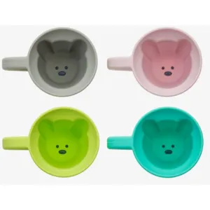 Melii Silicone Bear Mug hrnček Blue & Mint 2x145 ml