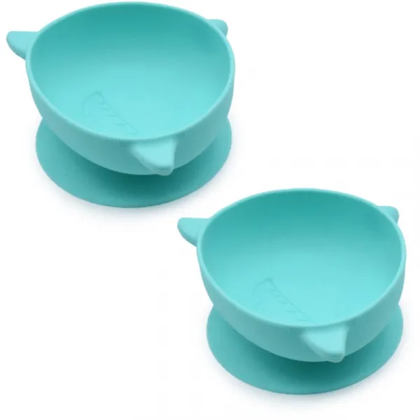 Melii Silicone Suction Bowl silikónová miska s prísavkou Shark 2x300 ml