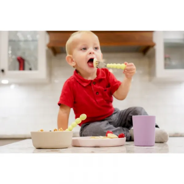 Melii Feeding Set jedálenská súprava Pink, Purple, Grey 3 ks