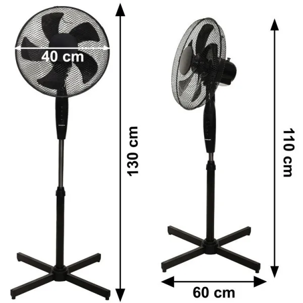 Stojanovýventilátor5lopatkový-čierny45W