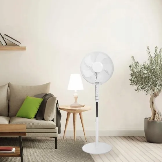 Stojanovýventilátor45 Wsdiaľkovýmovládaním-biely