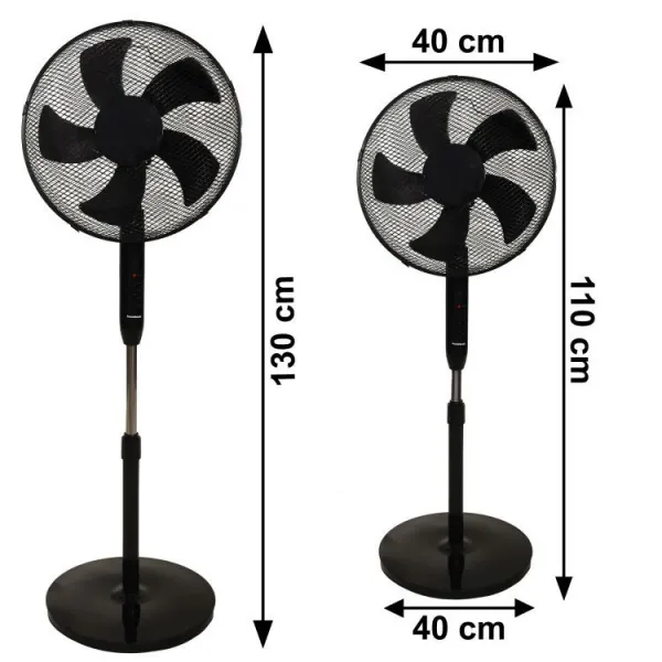 Stojanovýventilátor45 Wsdiaľkovýmovládaním-čierny