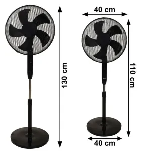Stojanovýventilátor45 Wsdiaľkovýmovládaním-čierny