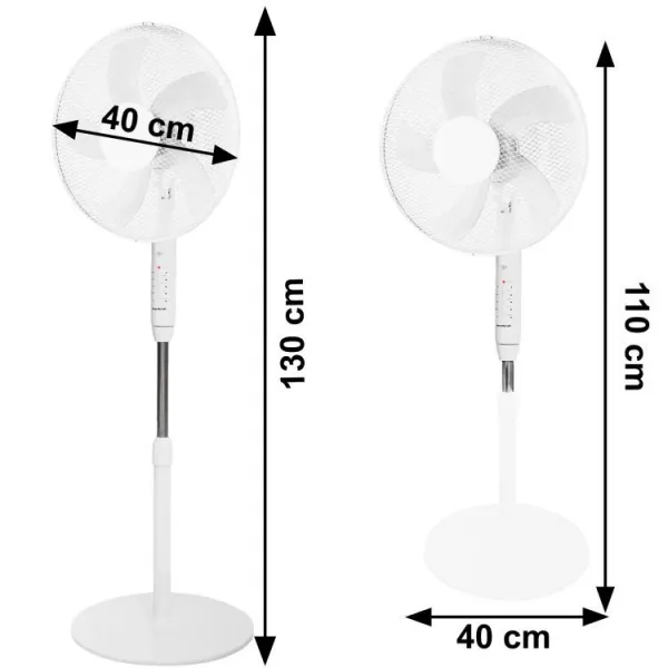 Stojanovýventilátor45 Wsdiaľkovýmovládaním-biely