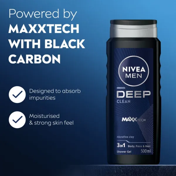 Nivea Men Deep sprchový gél pre mužov 500 ml