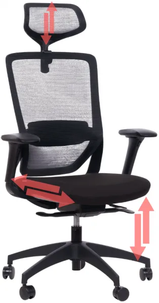MERCURY Ergonomická kancelárska stolička SWIFT, čierna