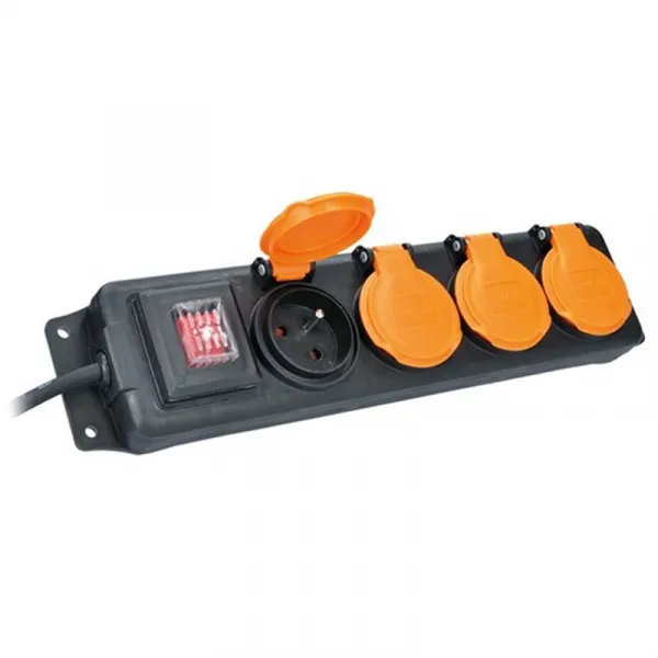 Predlžovací kábel 3m/4z 3x1,5 IP44 SOLIGHT PP332