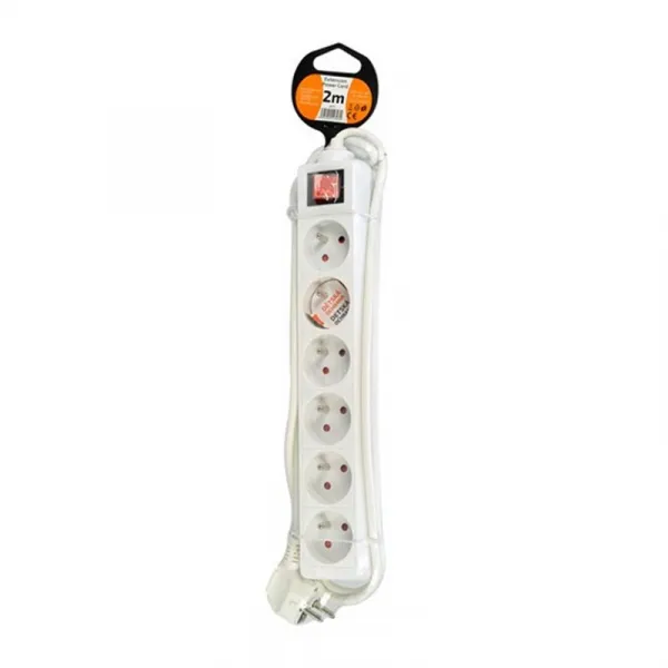 Predlžovací kábel 2m/6z+V PK26V