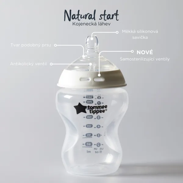 Tommee Tippee Natural Start Anti-Colic dojčenská fľaša Slow Flow 0m+ 2x260 ml