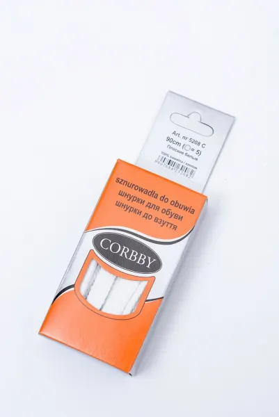 Biela Plochá Bavlnená Šnúrky Corbby