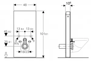 GEBERIT - Monolith Sanitárny modul na závesné WC, 101 cm, spodný prívod vody, biela 131.021.SI.5