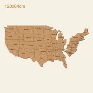 Korková mapa USA na stenu