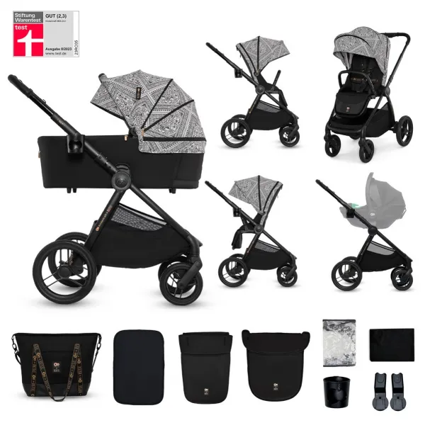 Kočík Kinderkraft Nea 2 limitovaná edícia Bizuu 2v1 Farba: Lunar Black