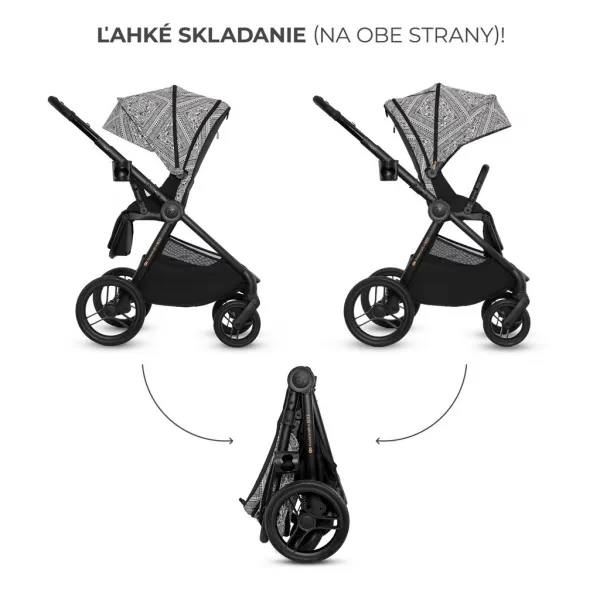 Kočík Kinderkraft Nea 2 limitovaná edícia Bizuu 2v1 Farba: Lunar Black