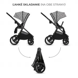 Kočík Kinderkraft Nea 2 limitovaná edícia Bizuu 2v1 Farba: Lunar Black