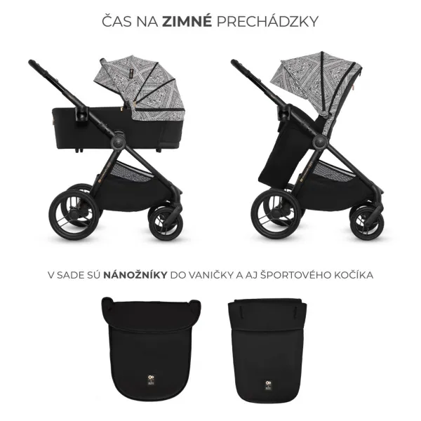 Kočík Kinderkraft Nea 2 limitovaná edícia Bizuu 2v1 Farba: Lunar Black