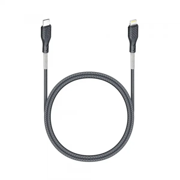 Forcell Carbon kábel, USB-C - Lightning, Power Delivery, PD27W, CB-01C, čierny, 1 m