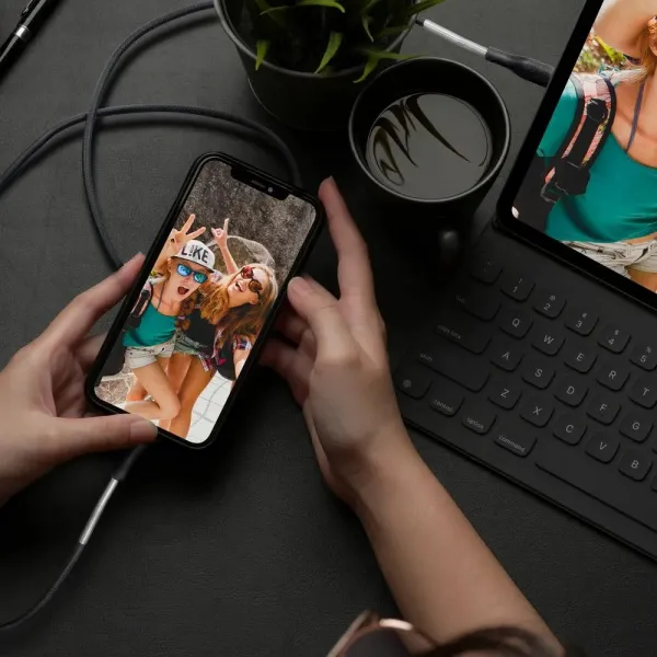 Forcell Carbon kábel, USB-C - Lightning, Power Delivery, PD27W, CB-01C, čierny, 1 m