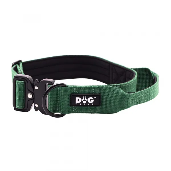 Dogtrace K9 taktický obojok pre psov s rukoväťou, zelený - L